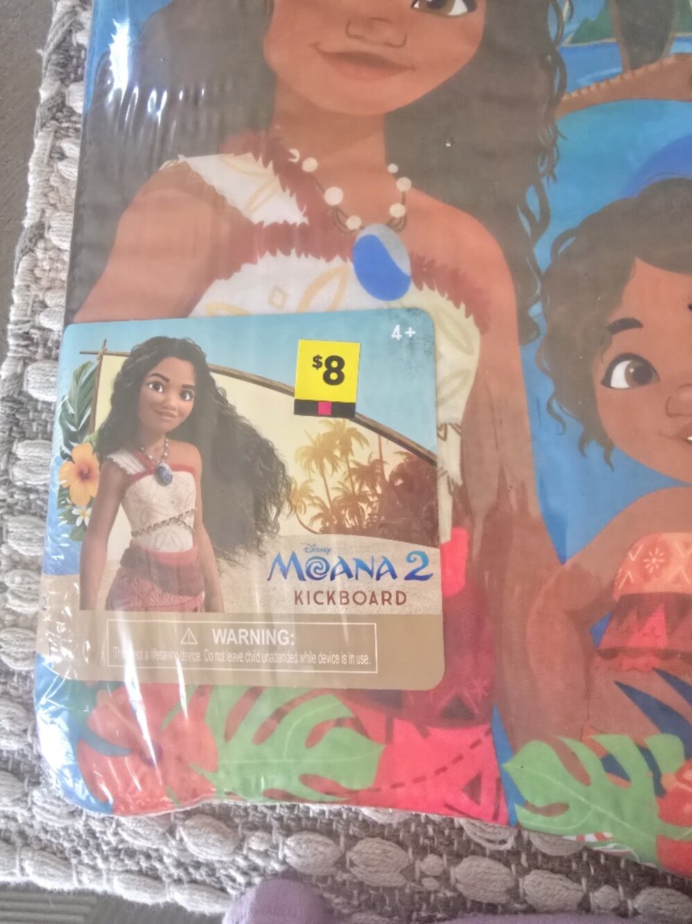(2) Disney Moana 2 Kickboard in Bright Blue and Red Tropical Print - Picture 2 of 4